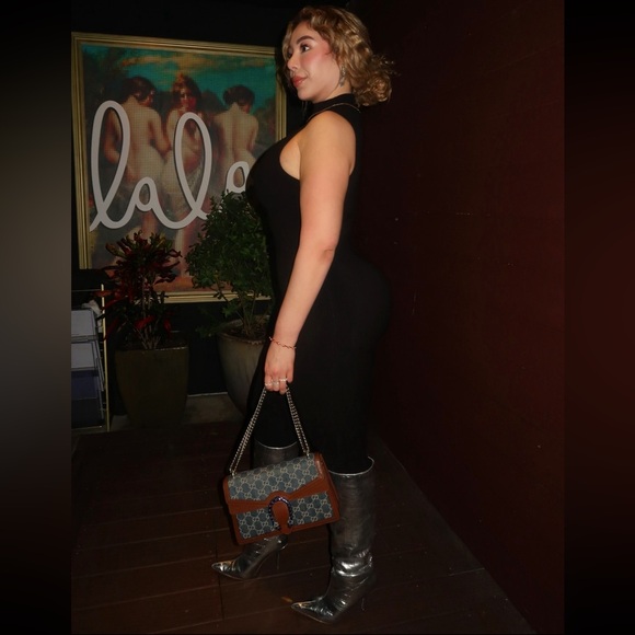 Silver Croc Embossed Heeled Boots - Picture 6 of 7